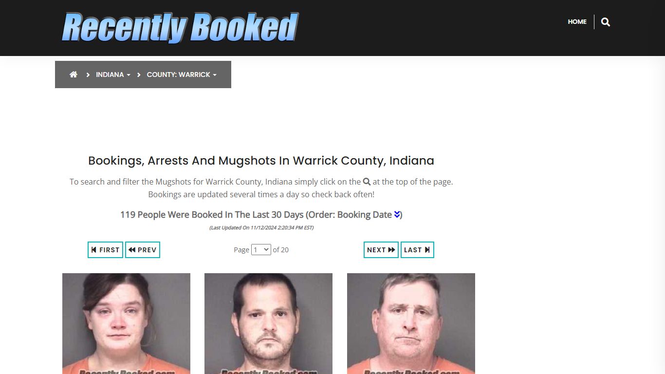 Bookings, Arrests and Mugshots in Warrick County, Indiana - Recently Booked