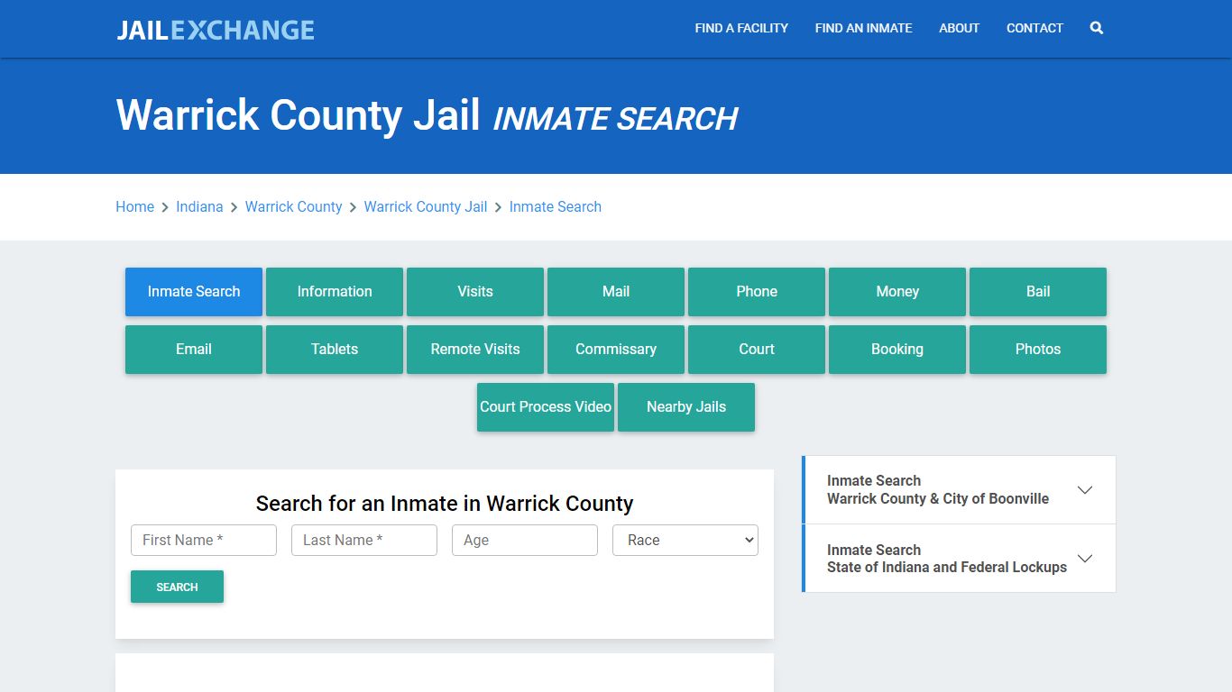 Warrick County Jail, IN Inmate Search: Roster & Mugshots